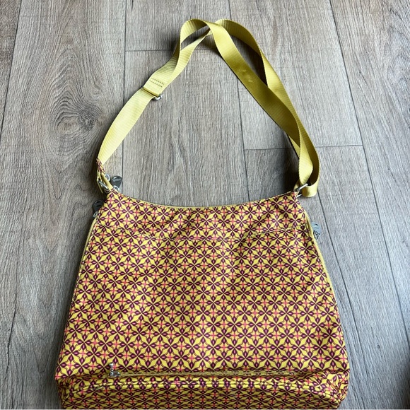 Baggallini Hobo crossbody tote bag women mustard printed - Picture 5 of 9